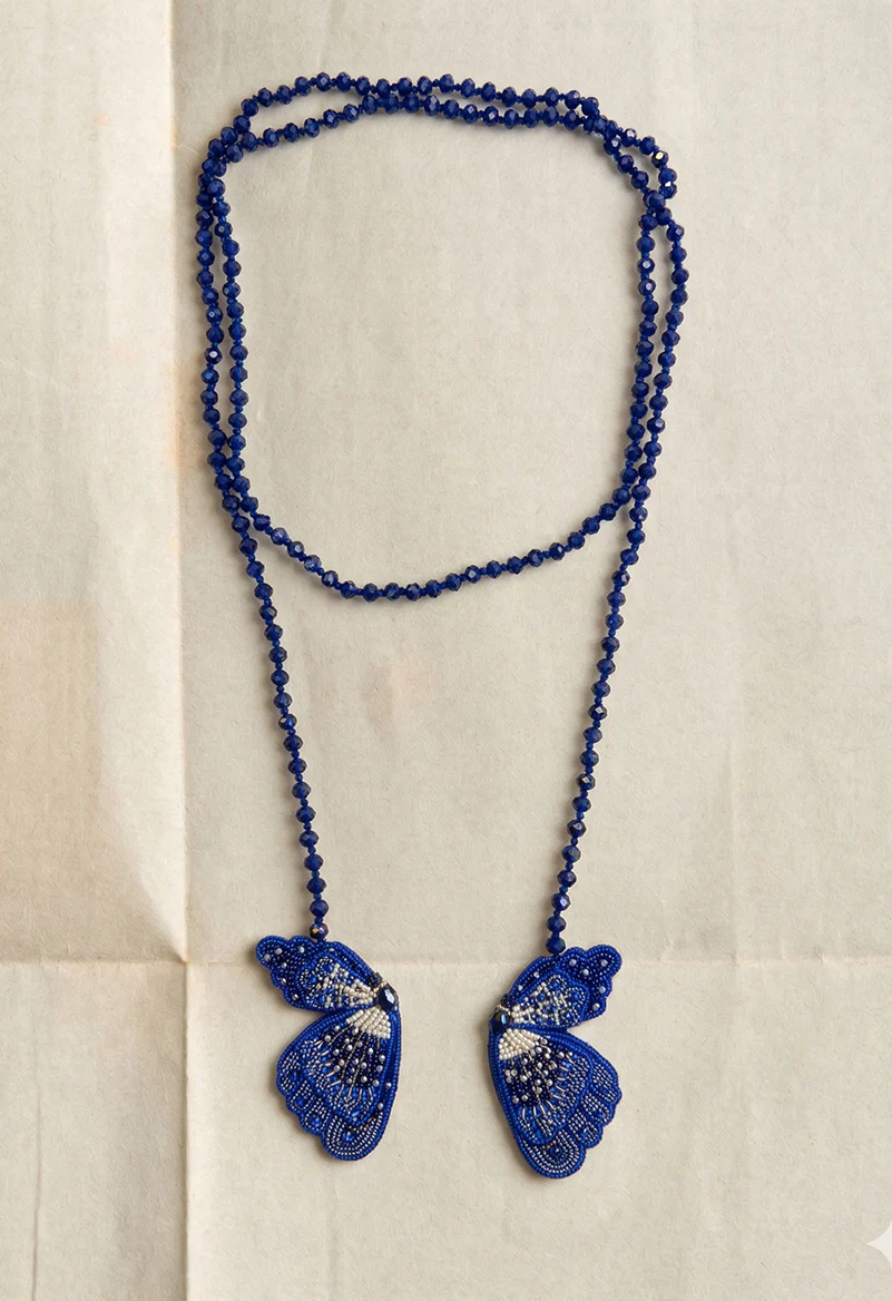COLLIER PAPILLON INDIGO